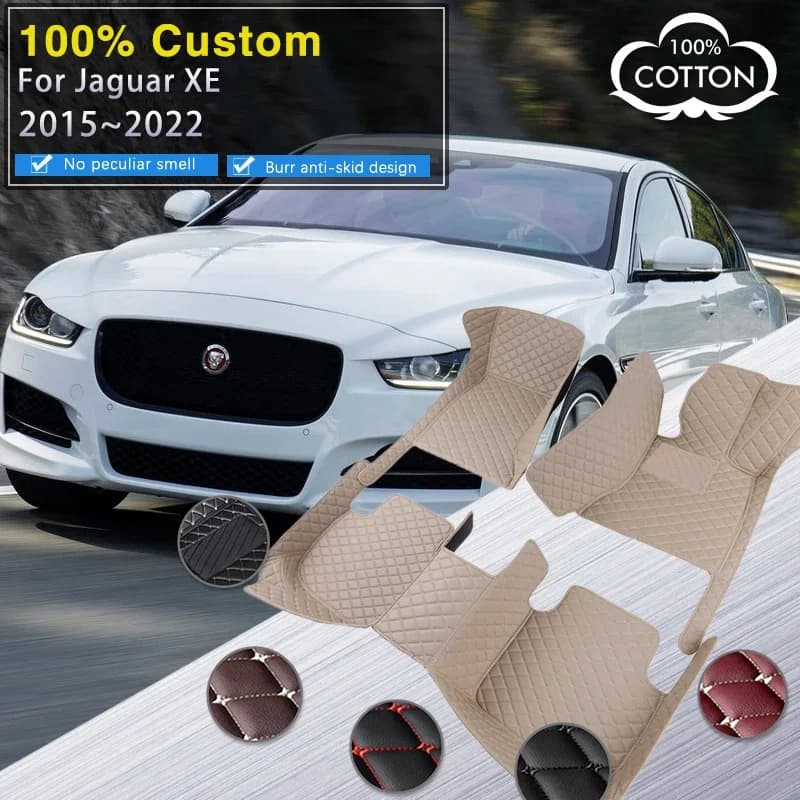 Tappetini per auto 3D per Jaguar XE X760 2015 ~ 2022 Auto Anti Dirty Pad Tappeti Tappetino in pelle resistente Parti interne Accessori per auto