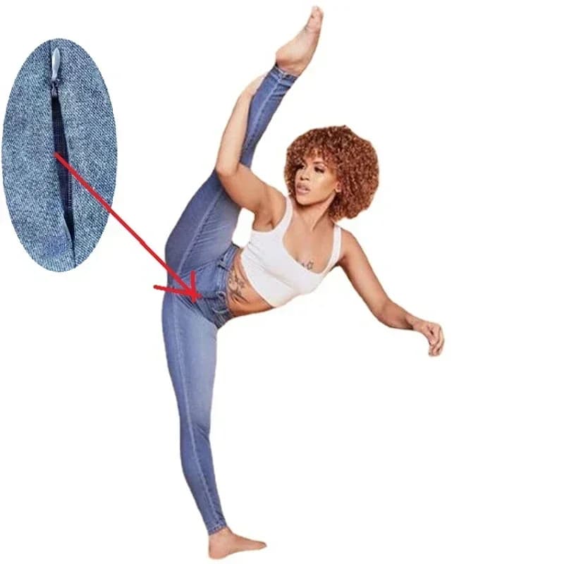 Pantaloni con apertura sul cavallo per il sesso all'aperto per le donne Pantaloni con cerniera nascosta Jeans da donna Leggings senza cavallo Pantalones Vaqueros MujerYoga