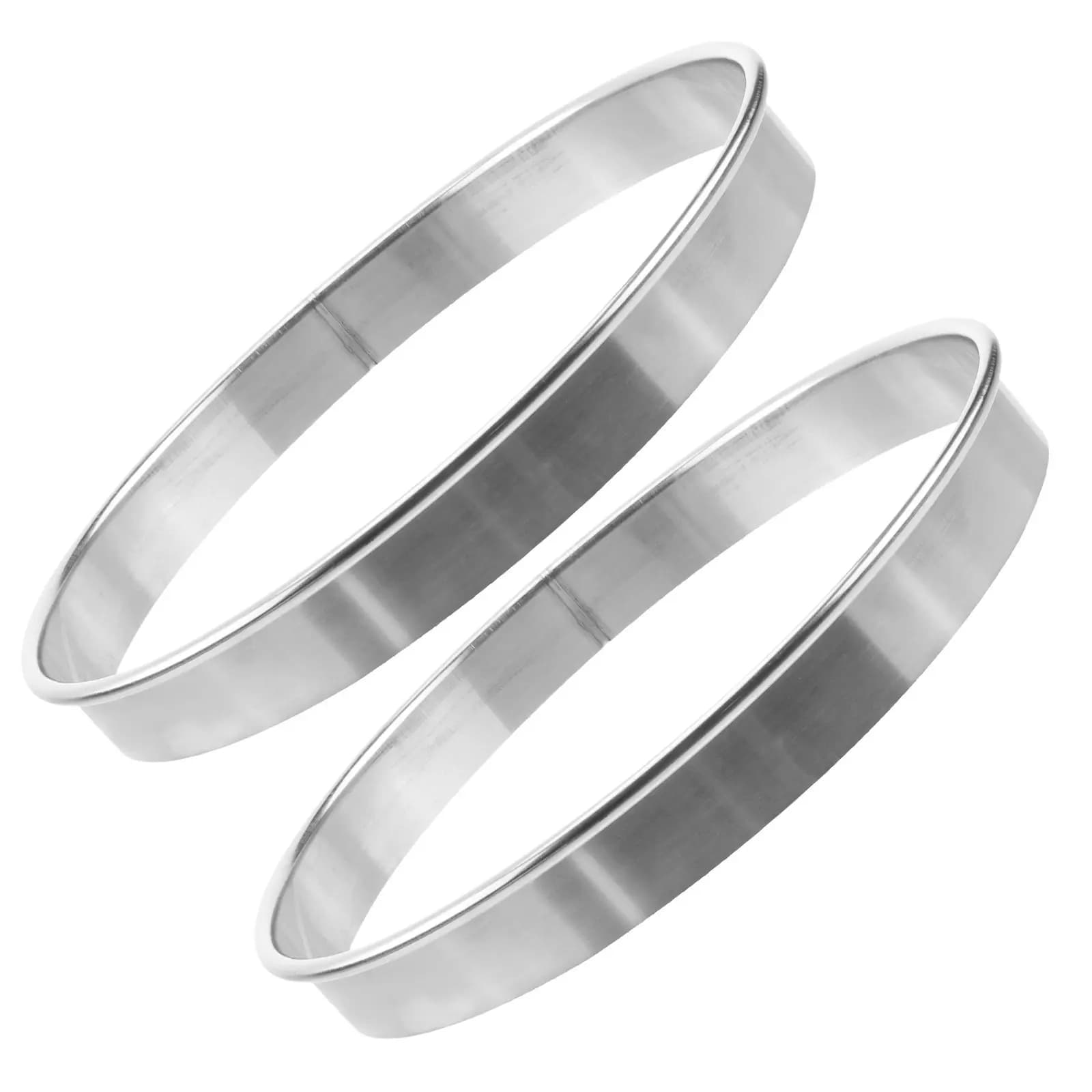 Pizza Saucing Rings 2 Piece Stainless Steel Round Baking Molds for Muffins Pizza Oven Kitchen Tools
