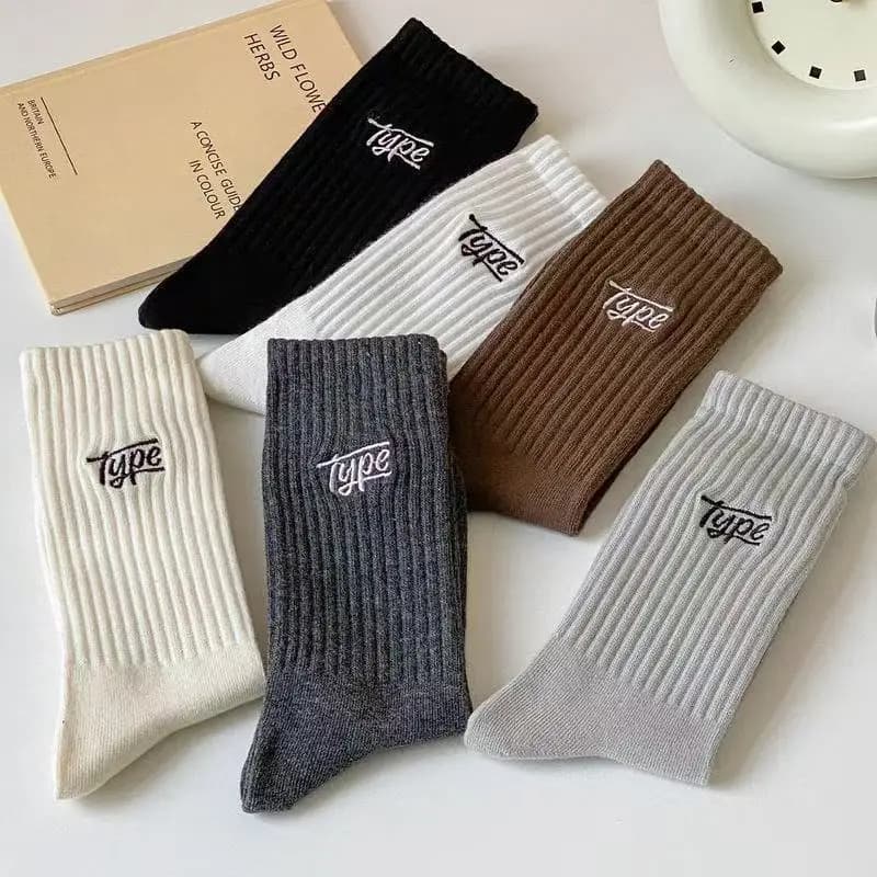 6 pairs of fashionable men's socks, minimalist, breathable, polyester, anti-odor, which absorb moisture, comfortable, knitted with ribbed cuffs