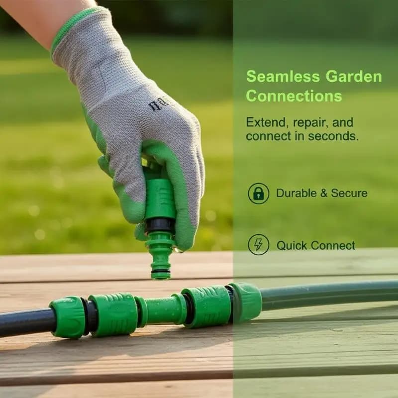 Double Way Hose Connector Heavy Duty Leak Proof PP Plastic Water Pipe Joiner for Garden Irrigation Watering