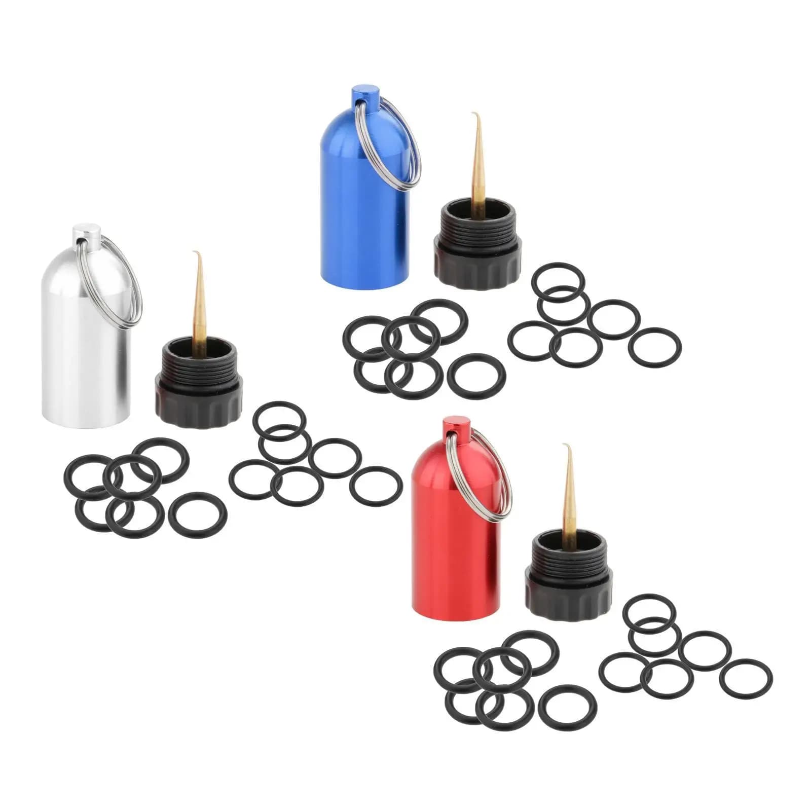 Mini Scuba Diving Tank with Keychain and 12 O-rings Durable Aluminum Cylinder for Diving Application