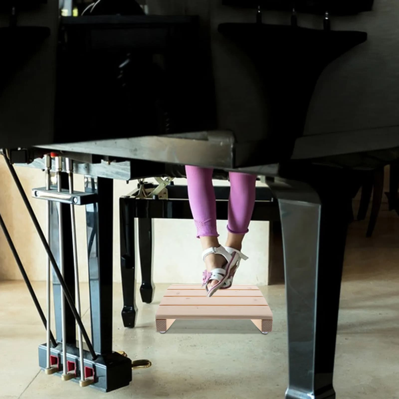 Sgabello per pianoforte ergonomico con poggiapiedi in legno, cuscino confortevole, regolabile in altezza, per principianti, casa e scuola