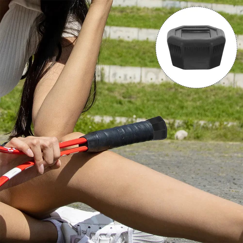 4 Pezzi Coperture per Manico Racchetta da Tennis, Tappi Terminali Posteriori, Impugnatura Confortevole, Custodia Protettiva per Allenamento e Competizione