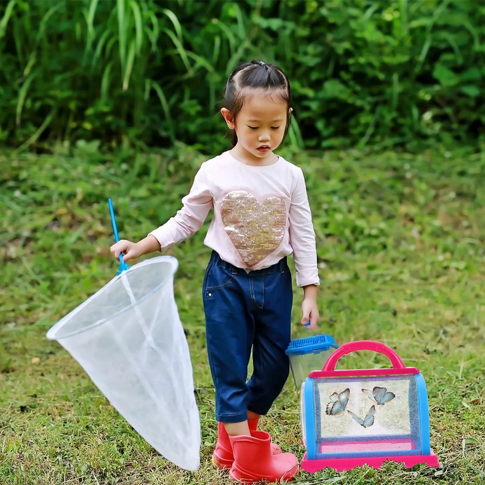 Set di Gabbie per l'Osservazione degli Insetti, Design in Rete Resistente e Portatile, Strumento Educativo Scientifico per l'Esplorazione della Natura per Bambini, Studio all'Aperto
