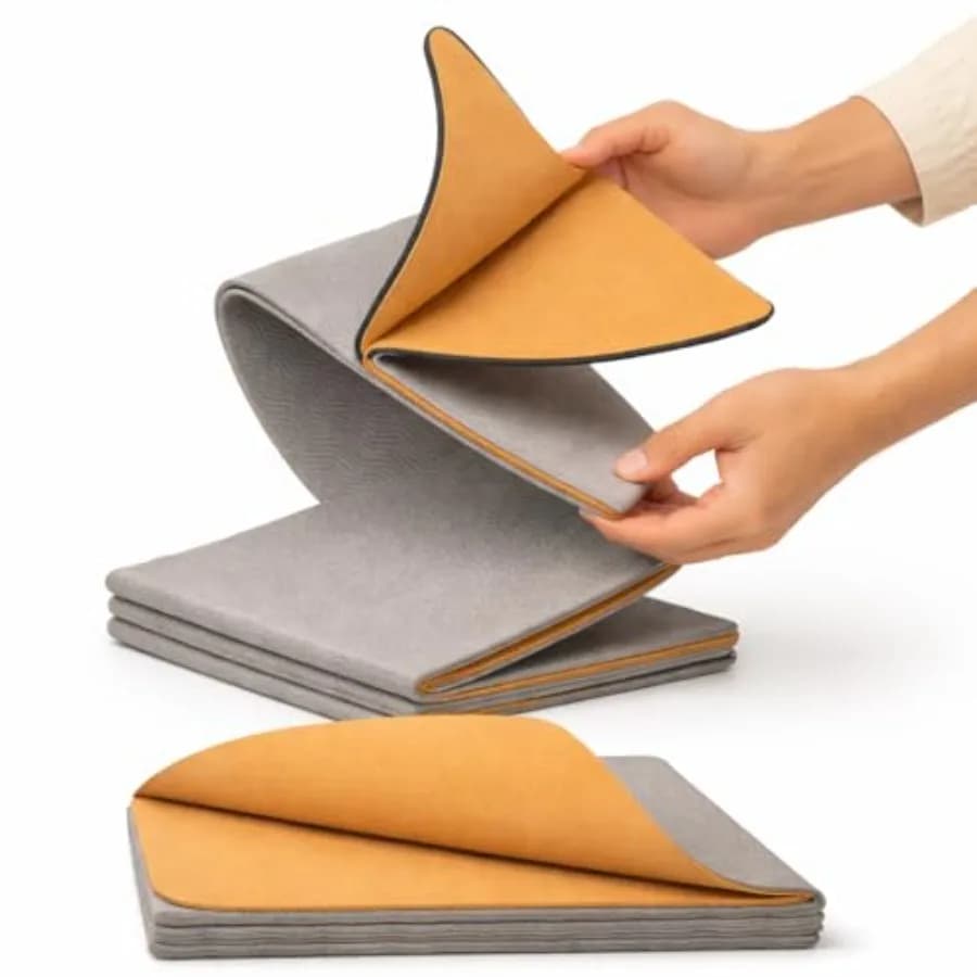 Tappetino Yoga in Sughero TRUE FOLDING 5mm di Spessore - Non Arrotolabile, Adatto per Zaino e Bagaglio a Mano - Tappetino Portatile Antiscivolo per Viaggi, Pilates, Palestra