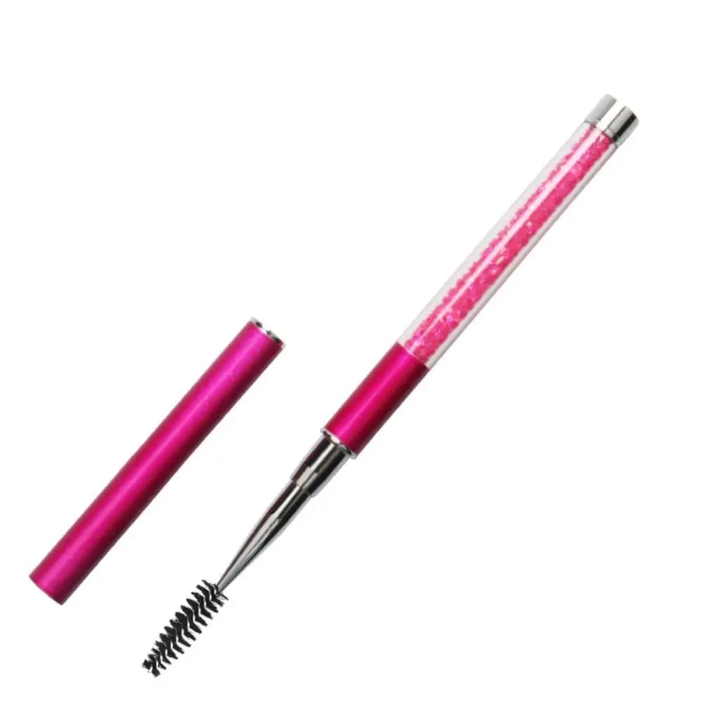 Spazzola per Mascara Regolabile con Pettine Rotondo, Tubo Trasparente, Pennello per Ciglia Creativo Antipolvere con Glitter
