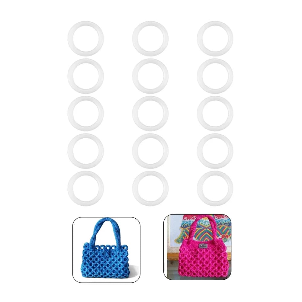 5/15/20/30 pz Anelli All'uncinetto FAI DA TE Uncinetto Cerchio Gancio di Plastica Strumento Artigianale 12.7/16/19/22.2/25/28/38/50mm Borsa tessuta a mano seggiolino auto