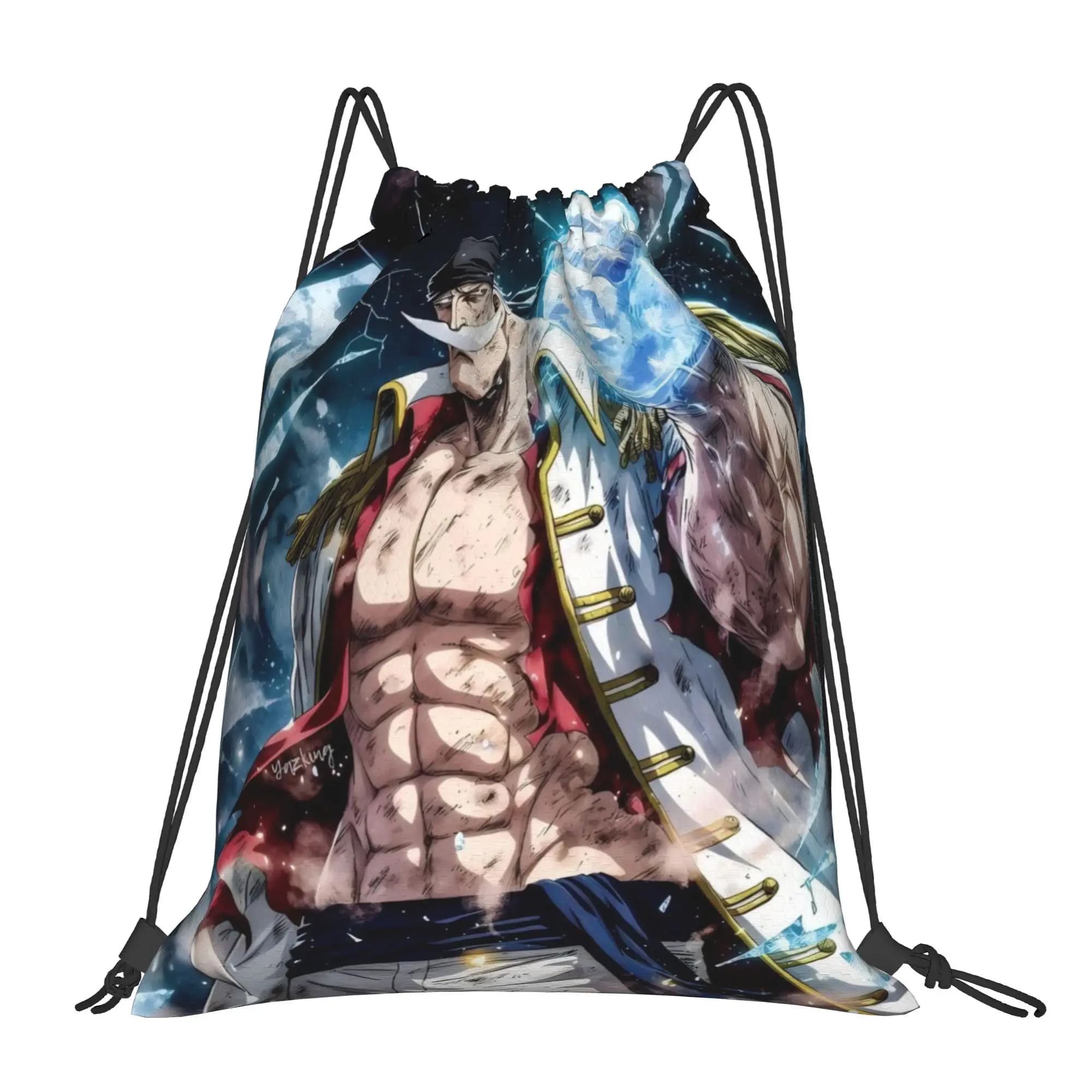 Borse con coulisse One Piece di Whitebeard, zaino da viaggio, borsa per scarpe da scuola