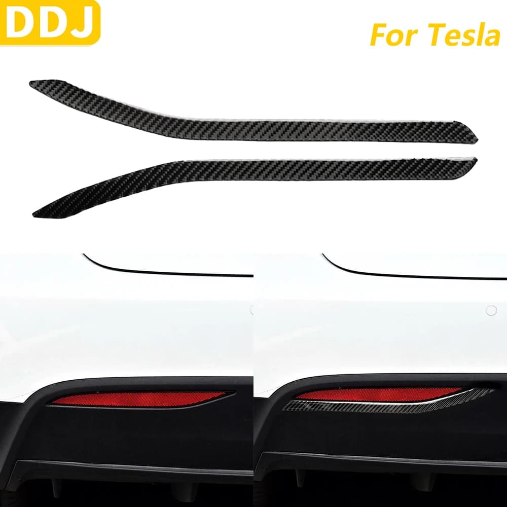 Per Tesla Model X 2015 2016 2017 2018 2019 Paraurti posteriore in fibra di carbonio Pannello fendinebbia Trim Cove Accessori auto Decorazione adesivo
