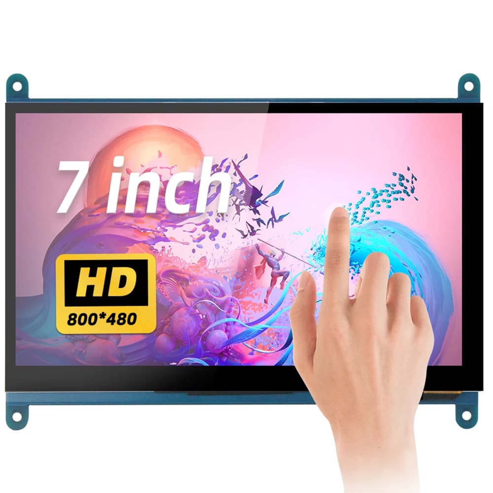Touch screen monitor with 7 inch 1024*600 HDMI IPS LCD display compatible for Raspberry Pi 5 4B 3B + PC AIDA64