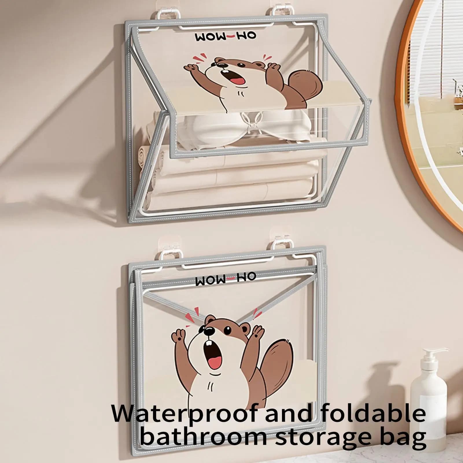 Wall Mount Laundry Basket Foldable Waterproof Space Saving Bathroom Organizer Door Laundry Basket For Bedroom Bathroom Closet