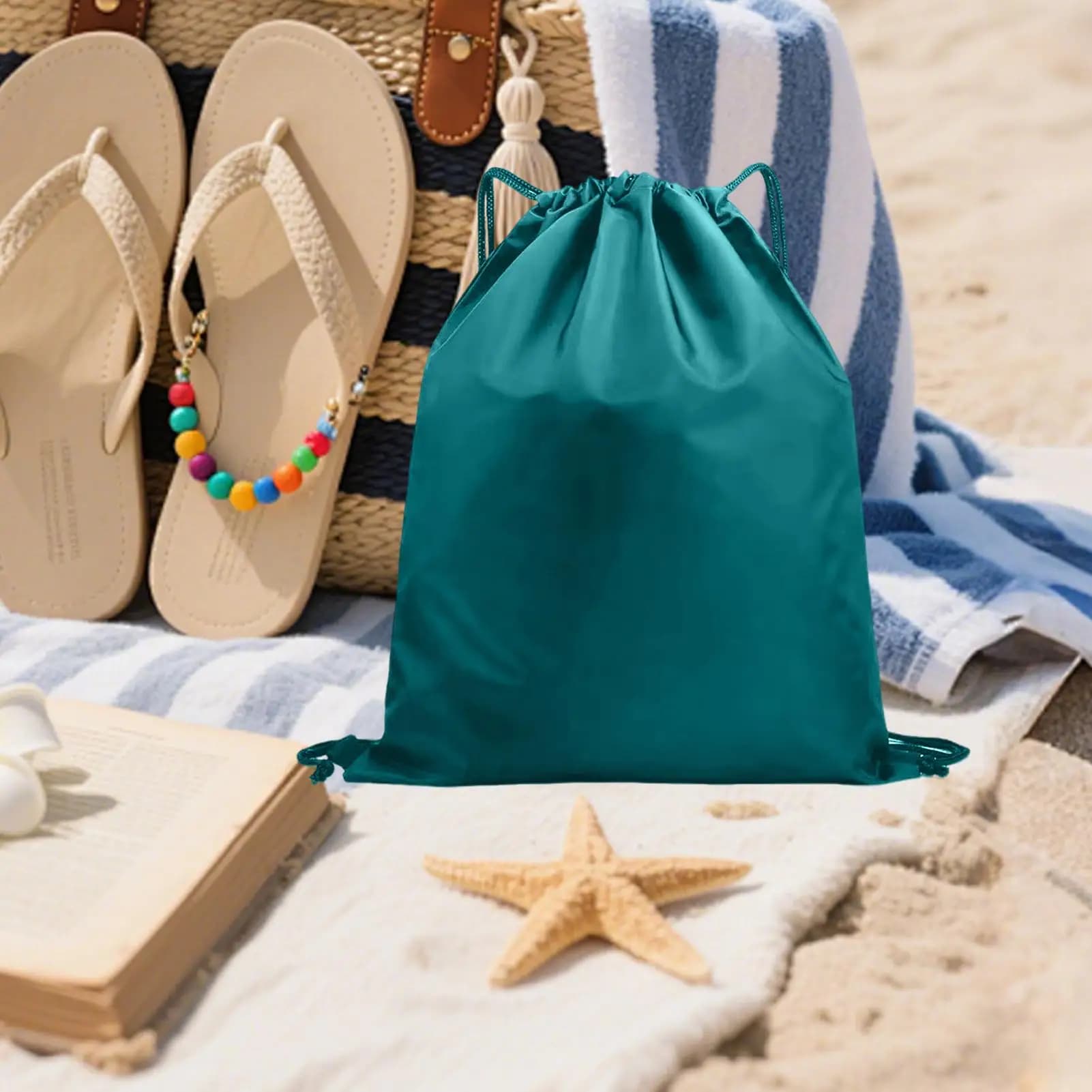 Waterproof bag with reusable drawstring 2 pieces Waterproof bag for wet clothes Gym makeup bag Fishing Sport Racing Laundry