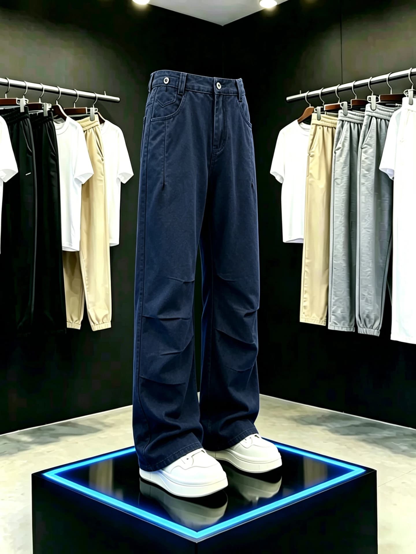 American Style Pleated Workwear Jeans Men's Summer Thin Cleanfit Straight Leg Loose Wide Leg Casual Pants Low Waist