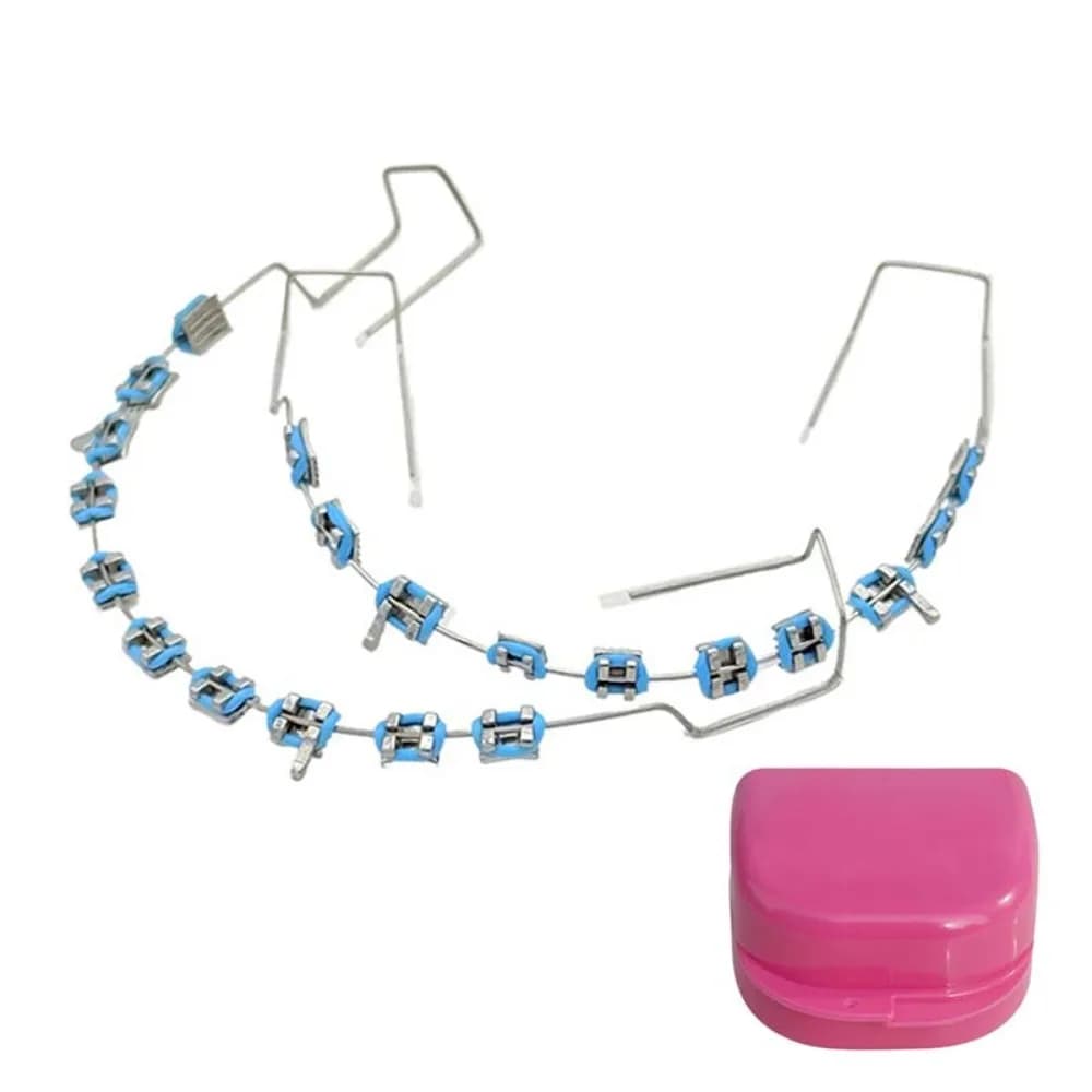 Decorazioni Dentali Temporanee Colorate con Scatola, Decorazioni Ortodontiche, Legature Ortodontiche, Finte Staffe con Fili Metallici