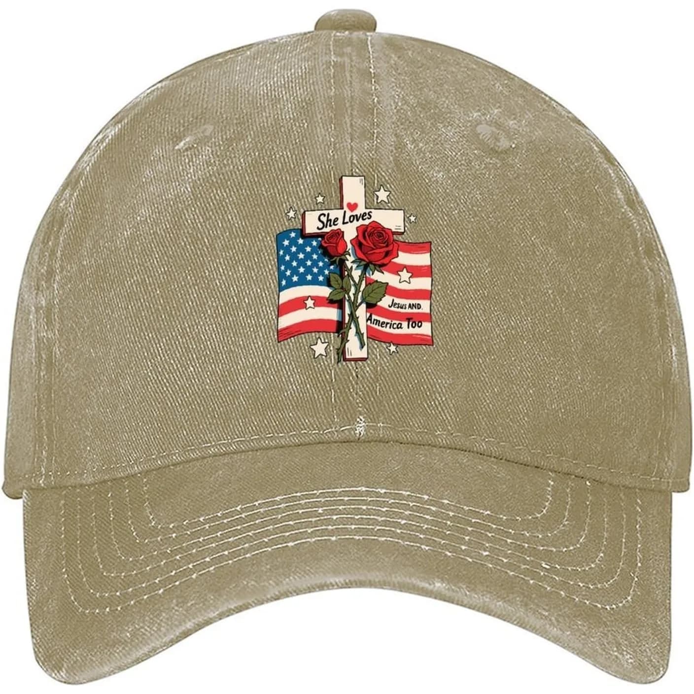 Loves Jesus Unisex Washed Denim Cap Baseball Hat