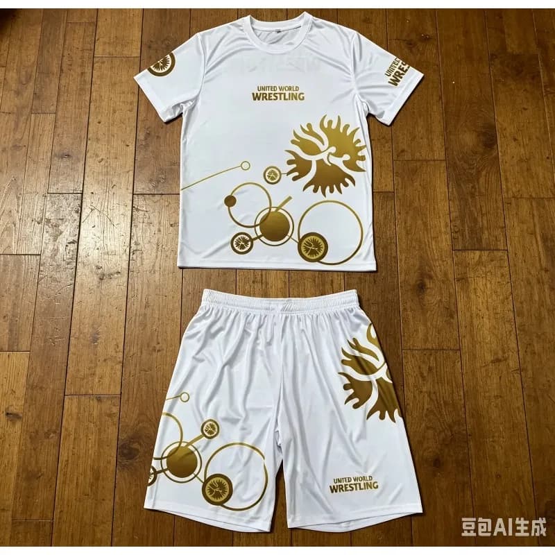 Nuovo Set Sportivo da Uomo 2026 per la Squadra di Wrestling Mondiale: T-shirt a Maniche Corte e Pantaloncini Leggeri Traspiranti per Allenamento