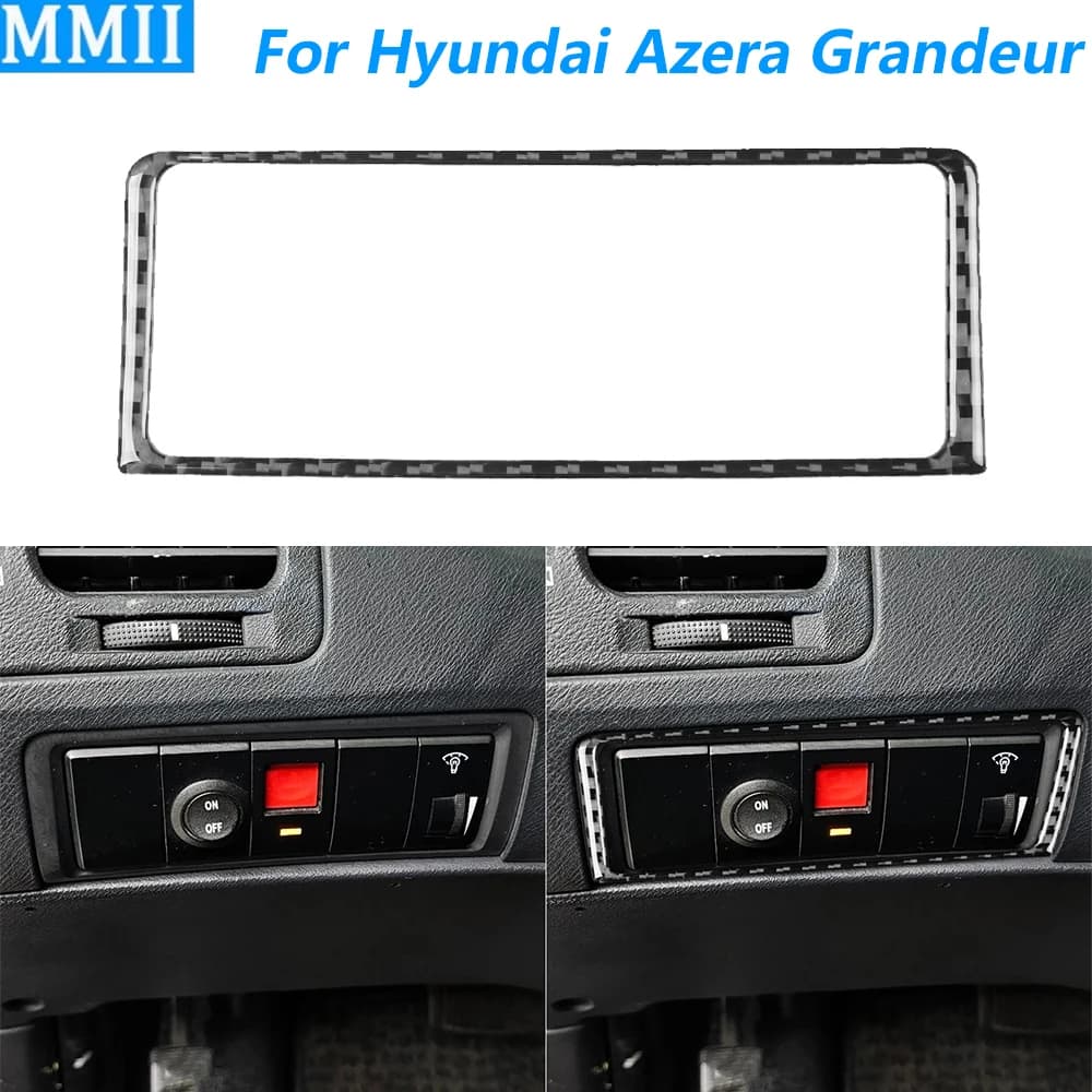 Per Hyundai Azera Grandeur TG 2006-2011 Cornice in Fibra di Carbonio per Pannello di Controllo Interruttore Fari, Accessori Auto, Adesivo Decorativo
