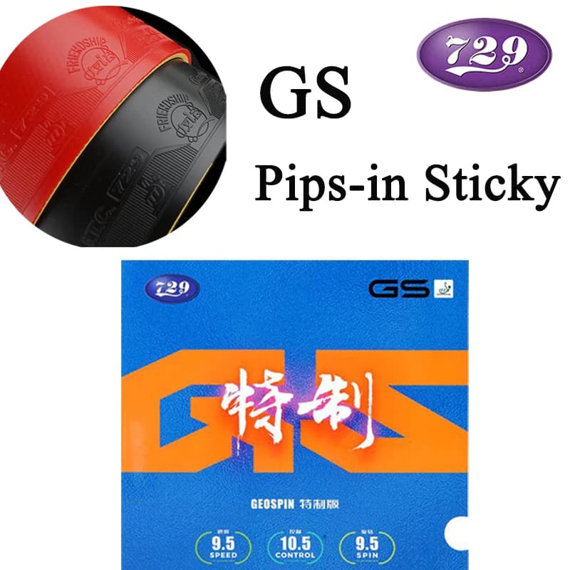Gomma per Ping Pong 729 Friendship GEO SPIN GS Edizione Speciale, Gomma Adesiva con Spugna per Attacco Veloce