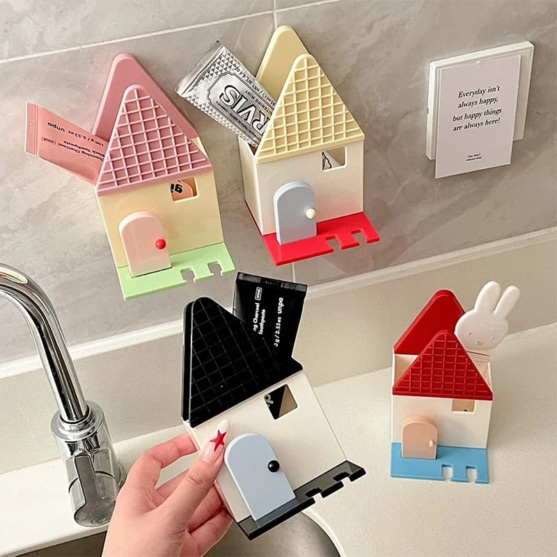 Accessorio da bagno per portabicchieri per spazzolino da denti sospeso dal design creativo per piccola casa per studenti