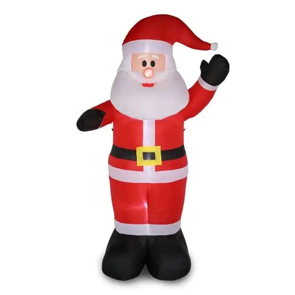 Babbo Natale gonfiabile da 8 piedi con 4 luci a corda, decorazione natalizia all'aperto per cortile e giardino, gonfiabile per le vacanze festive