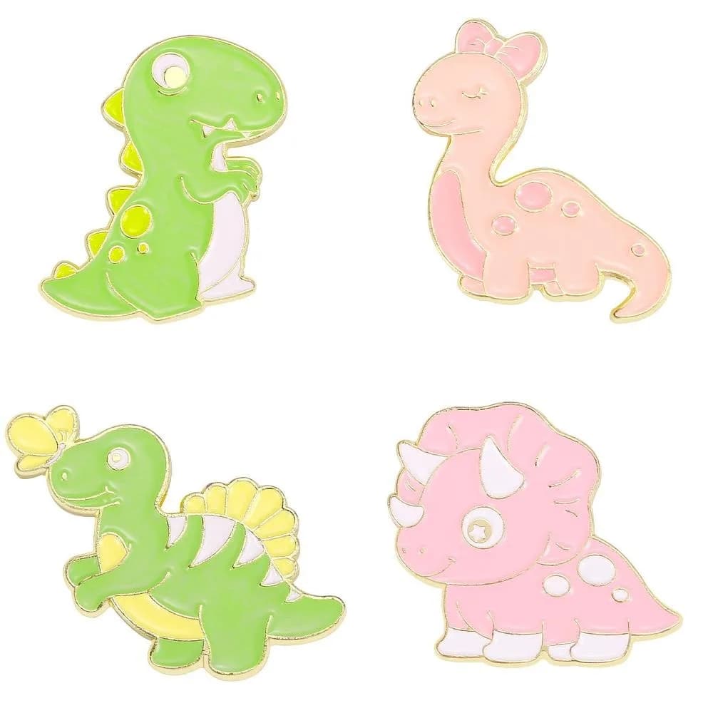 3pcs 3 styles Cute Dinosaur Enamel Pins Alloy Brooches for Backpack Clothes Mixed Color 25~31x26~35.5mm 1pc/style
