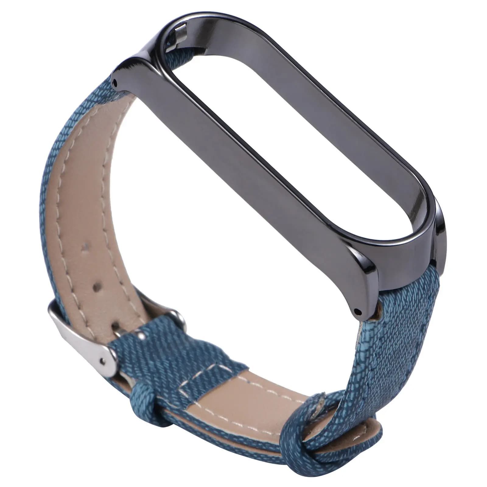 Blue Denim Watch Strap Adjustable Comfortable Breathable Skin-Friendly Fashion Creative Retro Design Replacement Band for Smart
