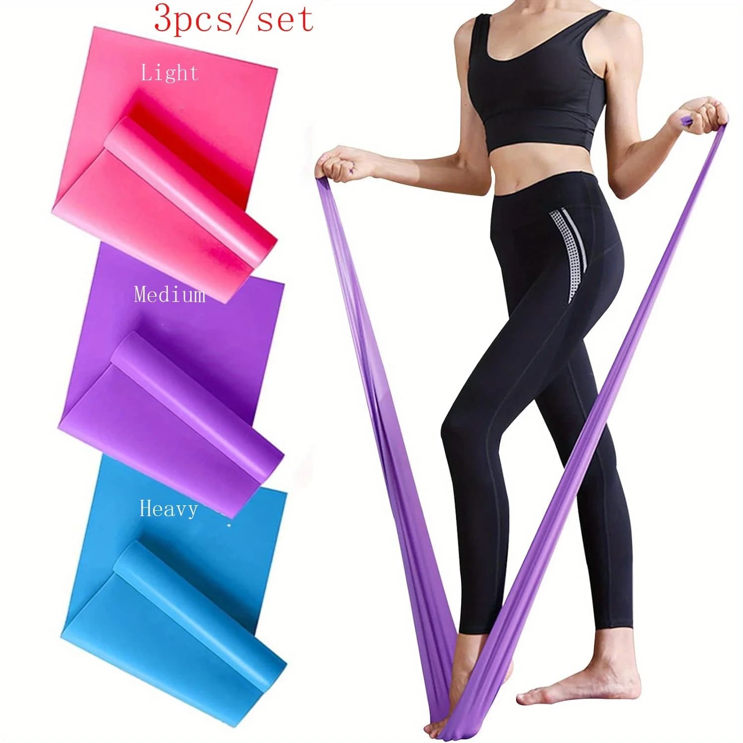 1/3-piece strength for men and women - Stretch straps for exercises with elastic rings ideal for strength training, yoga and pilates