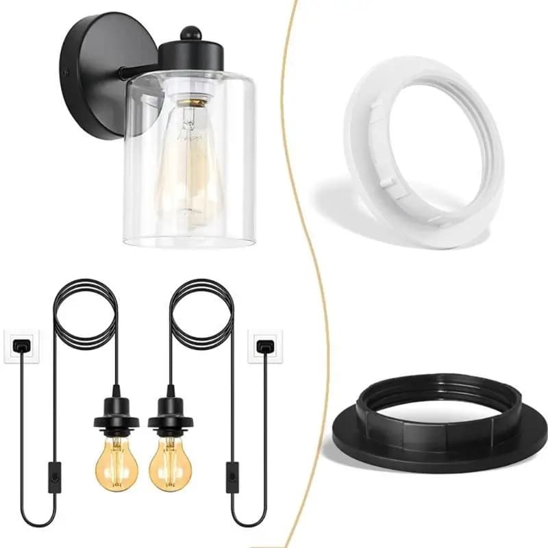 652F Set of 6 Plastic Lamp Shade Rings Chandeliers Replacement Support and Light Fixture Socket Holders Daily Casual Use