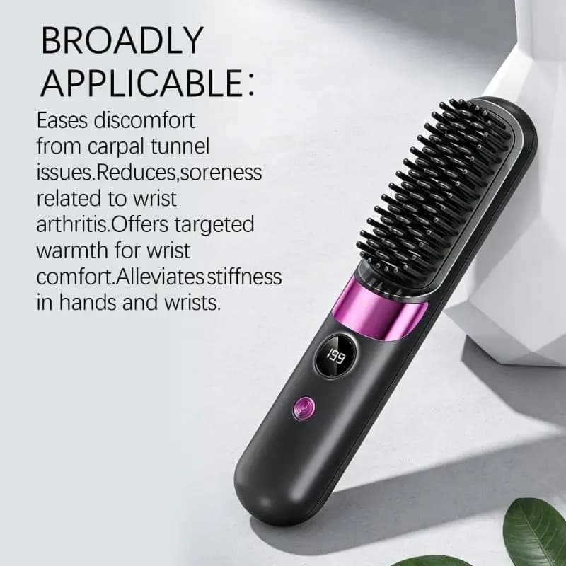 Wireless Hair Straightener 4 Temp Settings Rechargeable Straight Hair Comb