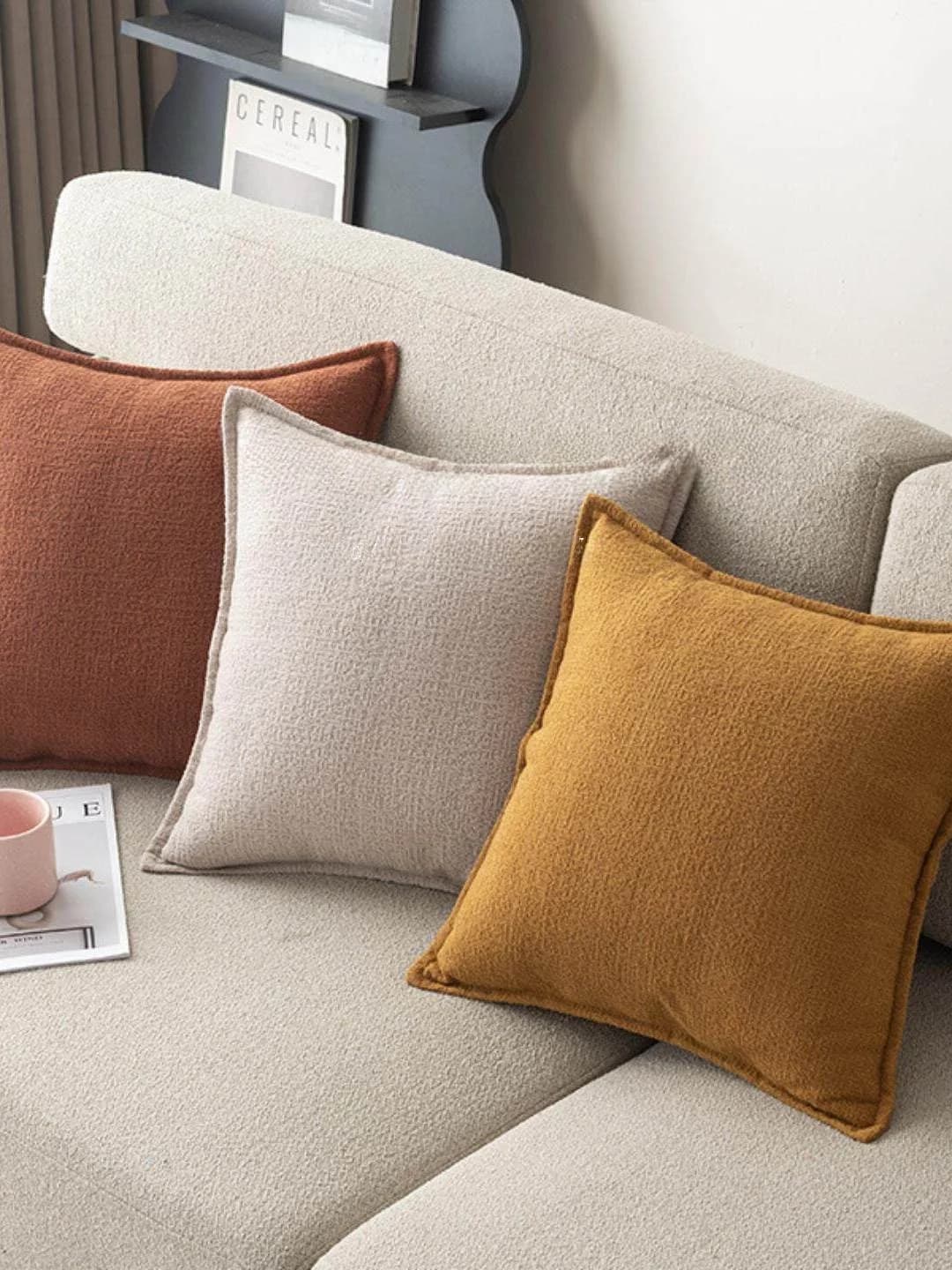 Fodera per cuscino divano di grandi dimensioni, colore puro, in lino effetto neve, per schienale soggiorno e testiera letto, senza imbottitura, personalizzabile, per ufficio.