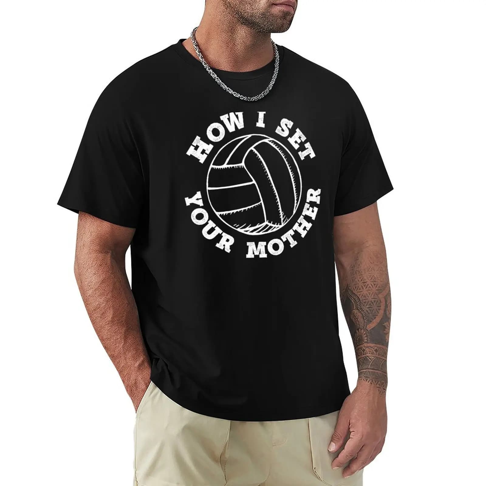 Divertente maglietta da squadra di pallavolo per uomo e donna - T-shirt How I Set Your Mother, maglietta basic a maniche corte in tinta unita