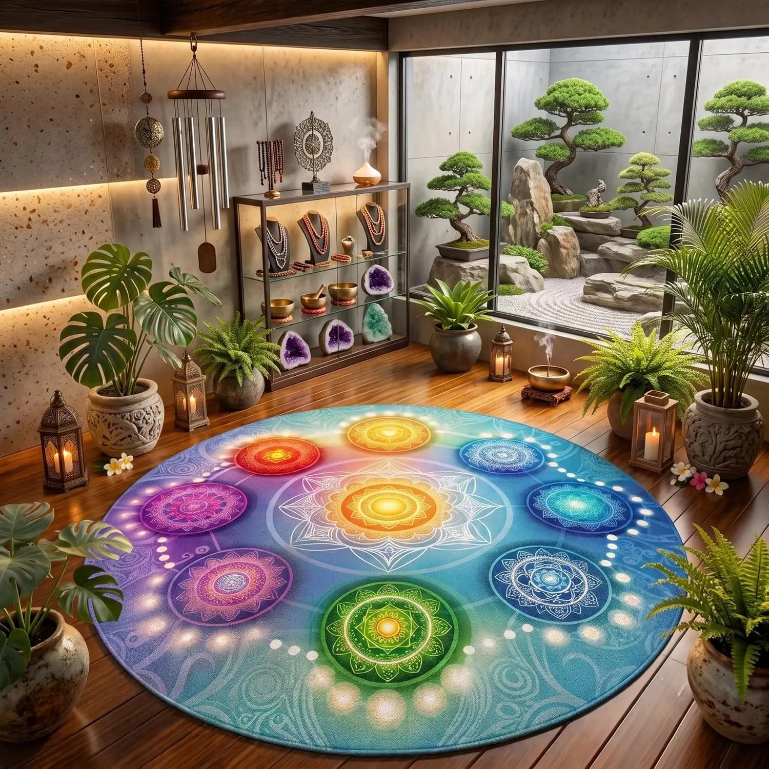 Luxury Mandala Yoga Mat Round Cushioning Floor Rug Boho Decorative Spa Sponge Mat for Living Room Spiritual Meditation Home Deco