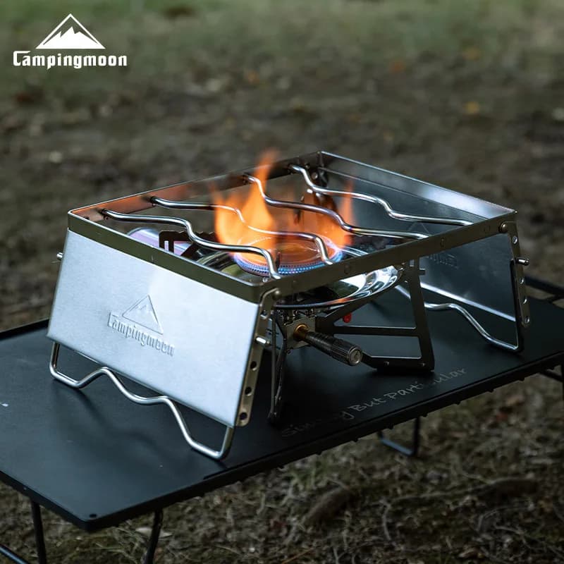 Campingmoon MS-1018S Griglia in Acciaio Portatile per Campeggio e Picnic, Supporto per Tostapane