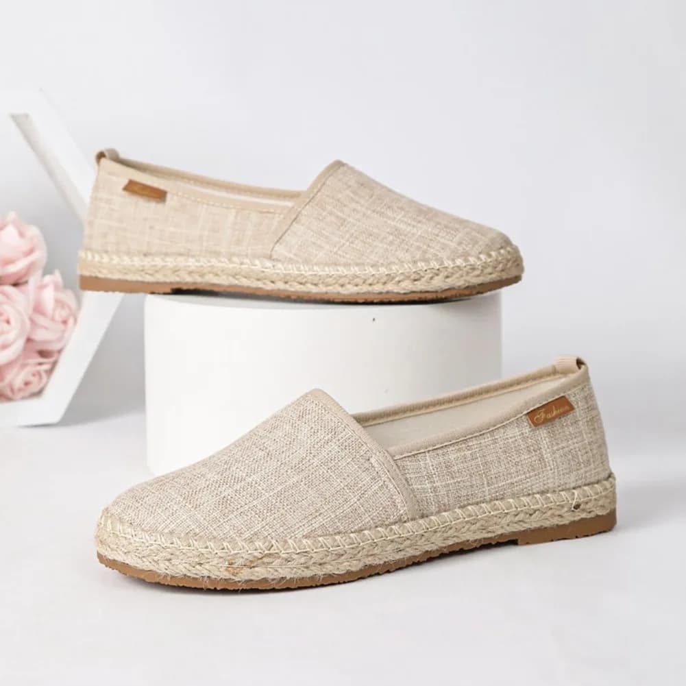 2026 Summer Comfortable Canvas Flat Shoes Women Breathable Non-Slip Espadrille Shoes Solid Color Shallow Casual Flats