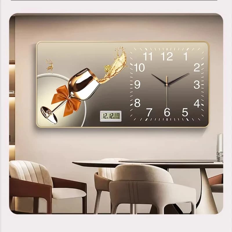 Orologio da Parete dal Design Moderno, Decorazione per Soggiorno, Calendario Perpetuo, Orologio Elettronico, Orologio Calendario Decorativo per Sala da Pranzo
