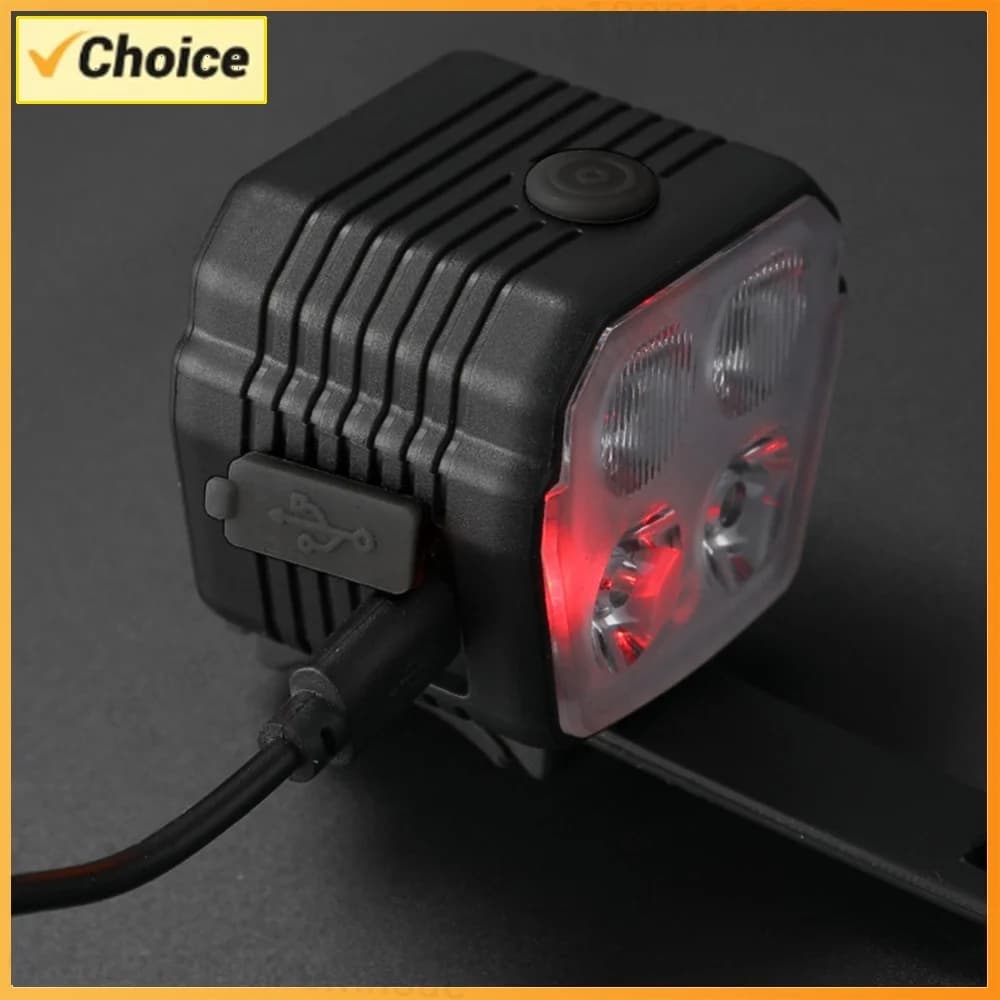LED Bike Front Light Cycling Safety Flashlight USB Charging with Horn Cycling Lamp 2 In 1 7 Light Modes Cycling Accessories