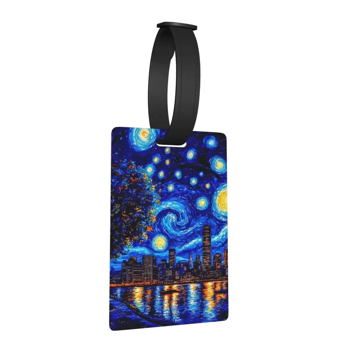 La notte stellata di Vincent Van Gogh Etichette per bagagli Accessori per valigie Bagagli da viaggio Etichetta d'imbarco Porta etichette ID Nome Indirizzo