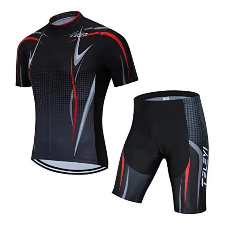 PSPORT Men's Cycling Knife and Shorts Set - Compact Light Sleeves Court for Road Bikes with Breathable Fabric