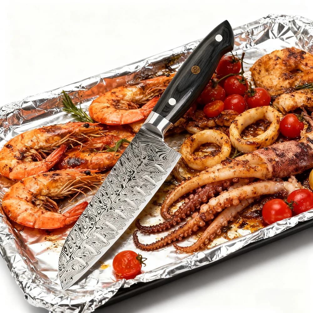 7 inch Santoku knife 5Cr15CoMoV Stainless Steel Blade Wooden Handle Chef Mannaia Meat Slicing Vegetables Japanese kitchen knives