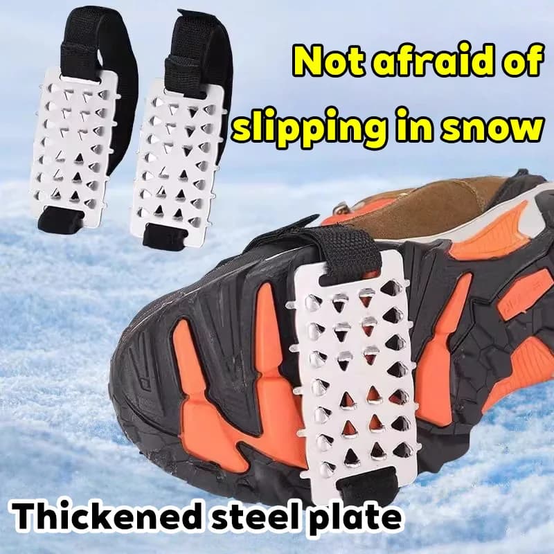 Ramponi Antiscivolo in Acciaio Inox a 26 Denti per Scarpe, Punte per Ghiaccio e Neve, per Escursionismo e Arrampicata Invernale