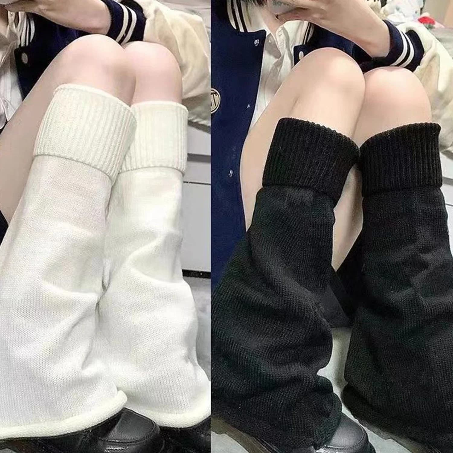 Y2k Winter Scaldamuscoli Soffici/malti Long socks knitted lolita gothic women's Scaldamuscoli Fashionable elasticated cups