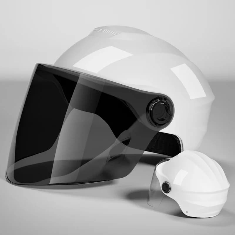 Casco unisex a mezza conchiglia per bici elettrica/moto con protezione solare estiva, cappuccio di sicurezza per la guida per tutte le stagioni