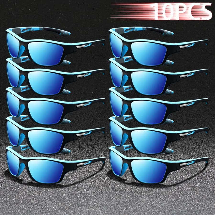 10PCS Fashionable sunglasses for men and women, for racing, mountaineering, fishing, bicycle, MTB, outdoor sports protective glasses