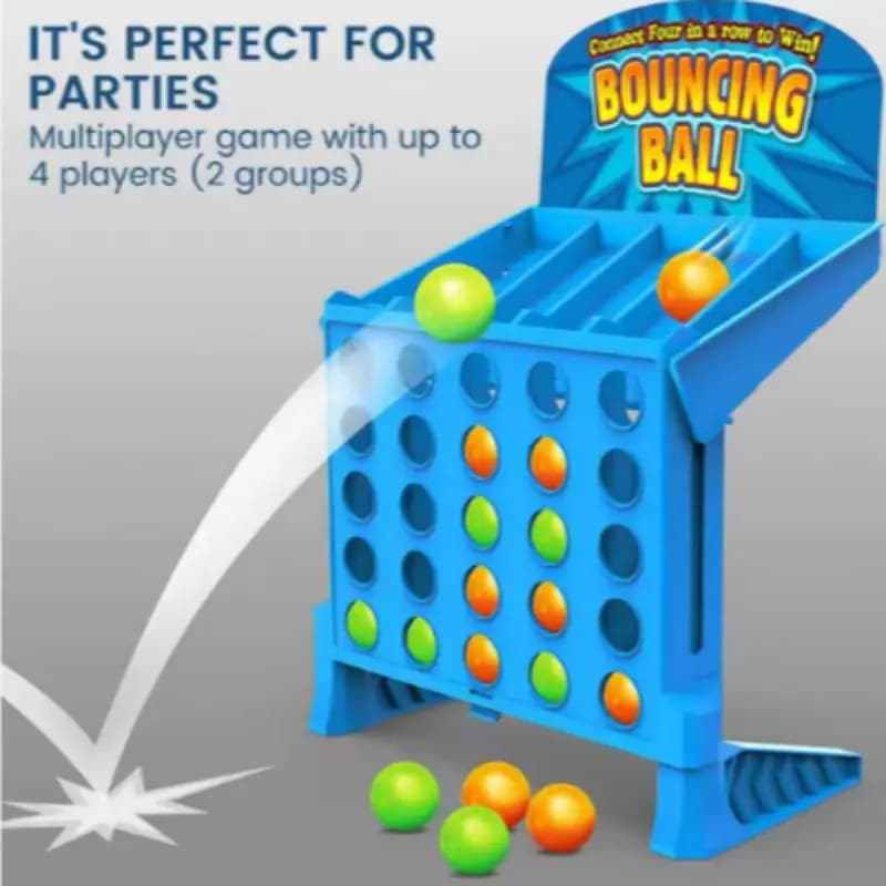 Bouncing Linking Shots Board Game, Connect 4 Shots Bounce Ball Shooting Game, Portable Desktop Party Puzzle Toy Parent‑Child Int