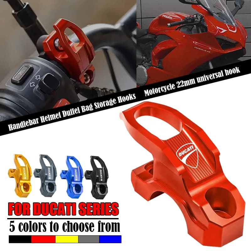 Gancio per Casco Moto e Borsa Portaoggetti per Ducati Panigale, Diavel, Superleggera V4, V2, Scrambler 400, 800, 1100
