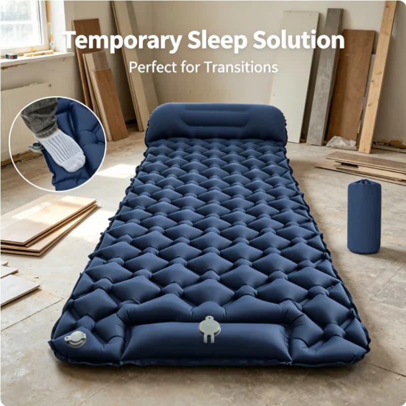Ultralight Inflatable Camping Sleeping Pad Built-in Air Pump Air Mattress With Pillow For Outdoor Camping Backpacking Travel Res