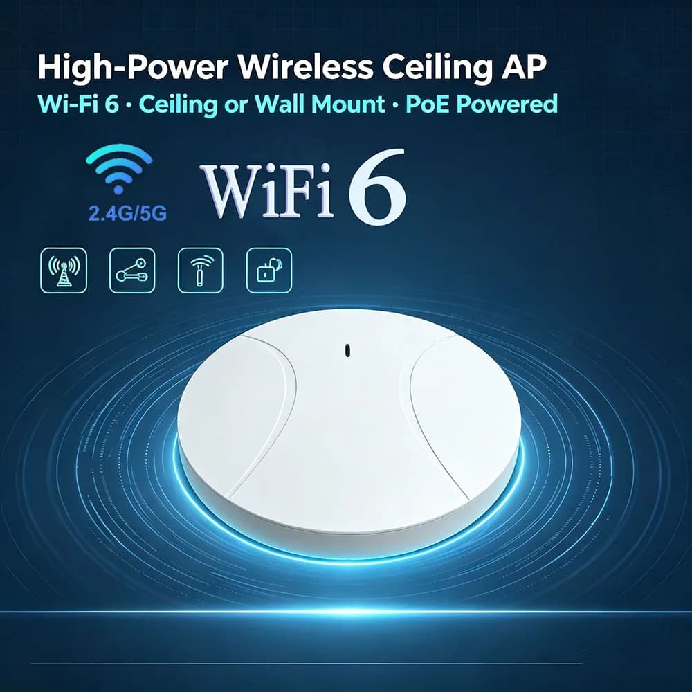 Access Point WiFi6 da Soffitto 3000Mbps Gigabit POE RJ45, Punto di Accesso Wireless per Interni 2.4 & 5G, Ripetitore WiFi da Parete con Copertura Roaming