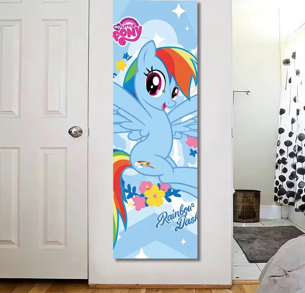 My Little Pony Rainbow Dash Blue Vertical Long Tapestry Kids Cartoon Wall Hanging