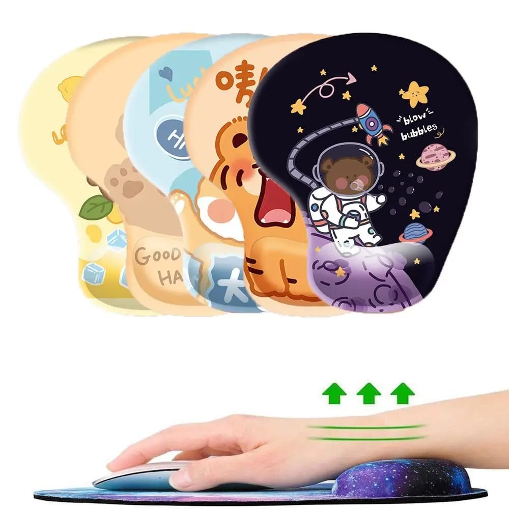 Nuovo cartone animato ergonomico supporto per le mani tappetino per mouse antiscivolo comodi accessori per ufficio silicone carino poggiapolsi tappetino per mouse ufficio